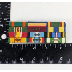 Vintage US Military 12 Ribbon Bar Rack Vietnam Era Army Air Force Medal Lot 1960